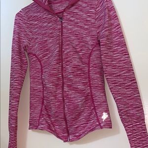Melange Print zip up running jacket